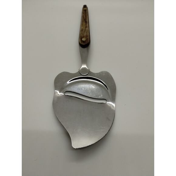 Vintage Cheese Knife - Cut Slice Serve - Wood Handle Stainless Blade JAPAN - Picture 3 of 6